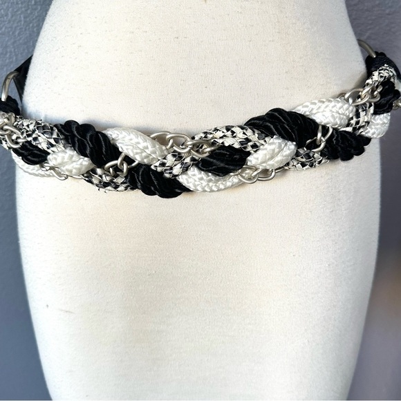 Chico's Womens Genuine Leather Adjustable Waist Silver, White, Black Belt M/L - Picture 4 of 12